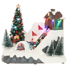 Paesaggio di Natale Timstor in resina con LED e movimento 22x17 cm