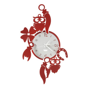 Orologio da parete Good Luck Arti e Mestieri in metallo rosso