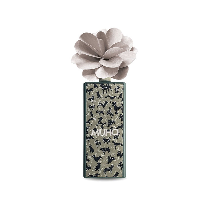 Diffusore a bastoncino Muha in vetro con fiore in legno 750 ml