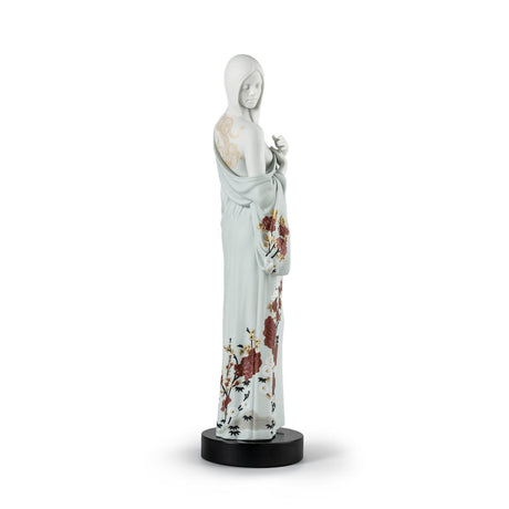 Scultura Ragazza del Dragone Lladrò in porcellana decorata 57x14 cm