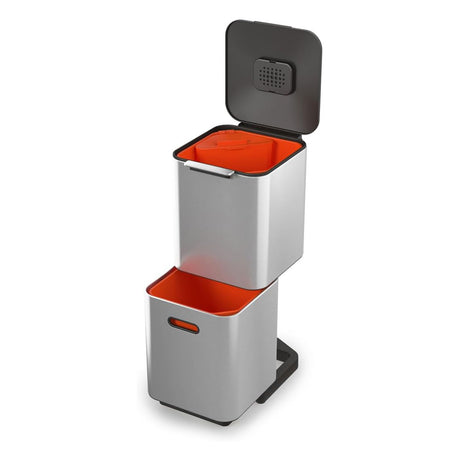 Pattumiera Totem Max Joseph Joseph in acciaio inox 40 litri 76x30 cm