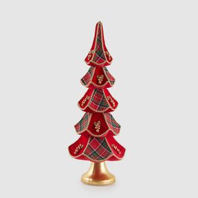 Pino decorativo EDG in tessuto rosso 77x26 cm per Natale