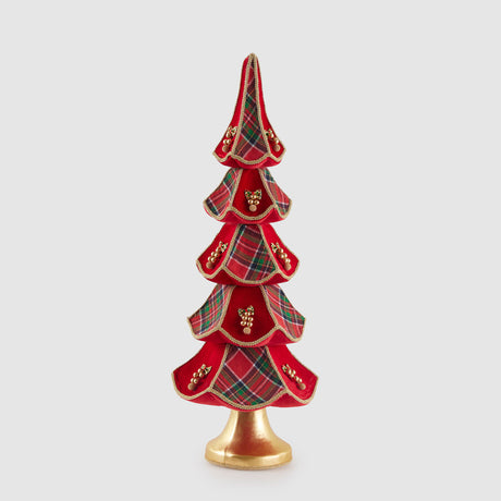 Pino decorativo EDG in tessuto rosso 77x26 cm per Natale