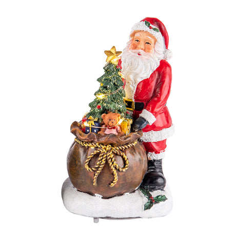 Statuina Babbo Natale con sacco doni Timstor in resina 15 cm