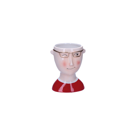 Vaso cachepot Mimmo Rituali Domestici in ceramica rossa 16 cm
