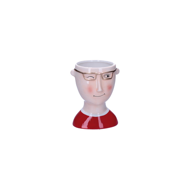 Vaso cachepot Mimmo Rituali Domestici in ceramica rossa 16 cm