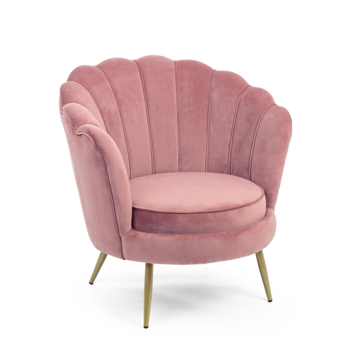 Poltrona Giliola Bizzotto in velluto rosa stile glam 75 cm