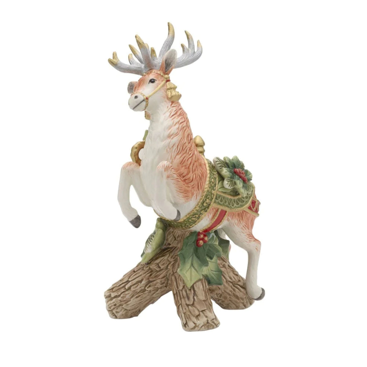 FITZ & FLOYD - Figura Statua Renna Decorazione Natale 29 cm Portacandela 1022016