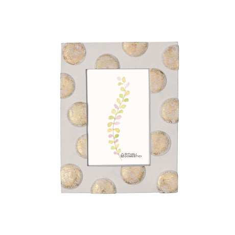 Portafoto TiGuardo Rituali Domestici in resina bianco e oro 13x18 cm