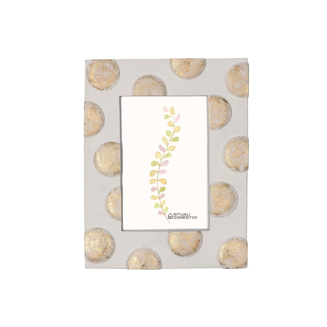 Portafoto TiGuardo Rituali Domestici in resina bianco e oro 13x18 cm