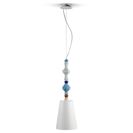 Lampada a sospensione Belle de Nuit Lladrò in porcellana 170x23 cm