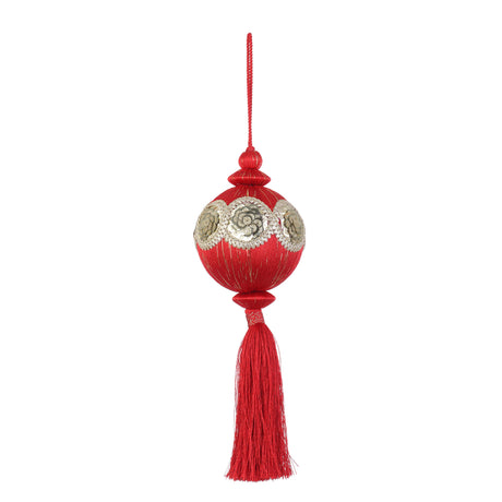 Sfera di Natale Enchanted Bizzotto in stoffa rosa con paillettes dorate