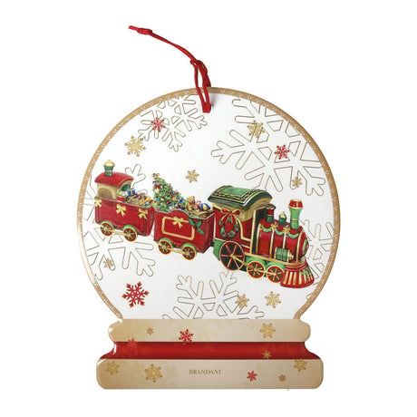 Sottopentola Treno Brandani in ceramica e sughero 20x17,5 cm decoro natalizio