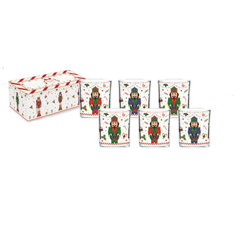 Set 6 bicchieri Schiaccianoci Easy Life in vetro decorato 250 ml