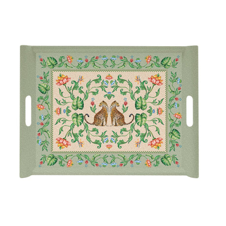 Vassoio Jungle Vibes Easy Life in melamina con decoro leopardi 52x37 cm
