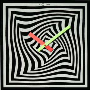 Orologio da parete Gracy NeXtime in vetro nero con design geometrico 43x43 cm