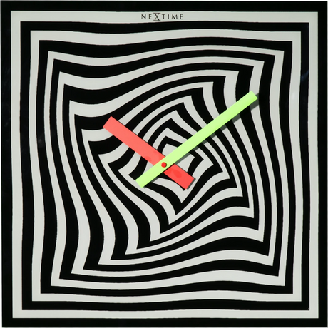 Orologio da parete Gracy NeXtime in vetro nero con design geometrico 43x43 cm