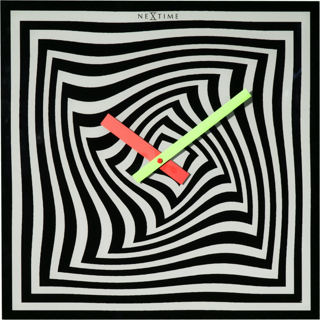 Orologio da parete Gracy NeXtime in vetro nero con design geometrico 43x43 cm