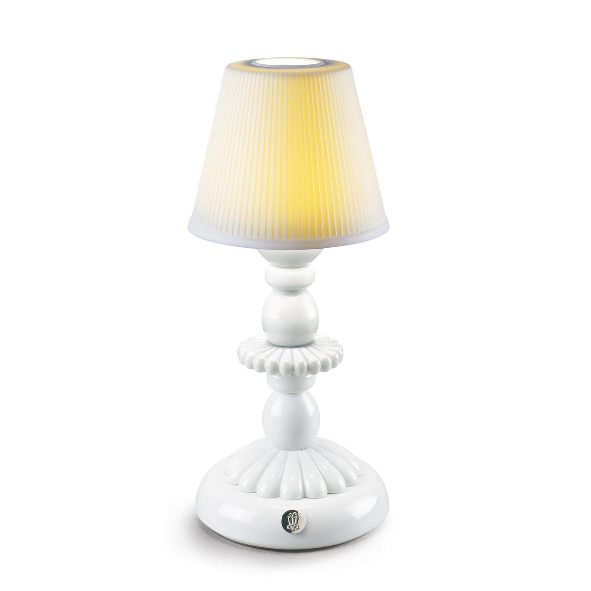Lampada da tavolo Firefly Lotus Lladrò in porcellana decorata 28x12 cm