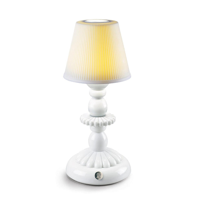 Lampada da tavolo Firefly Lotus Lladrò in porcellana decorata 28x12 cm