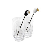 Set 2 bicchieri Lladrò in cristallo e porcellana decorata 20 cm