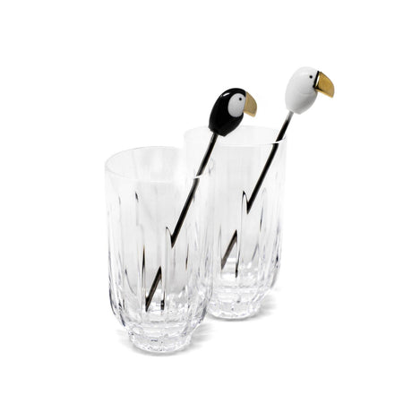 Set 2 bicchieri Lladrò in cristallo e porcellana decorata 20 cm