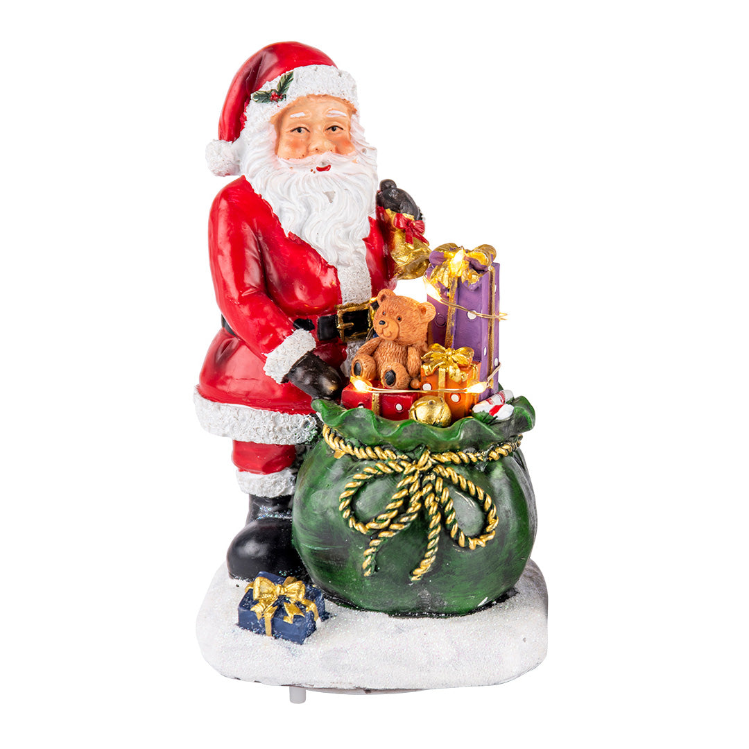 Statuina Babbo Natale con sacco doni Timstor in resina 15 cm