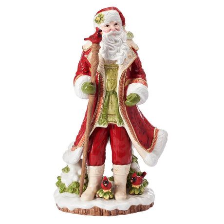 Statuina Babbo Natale Fitz and Floyd in porcellana decorata 46 cm