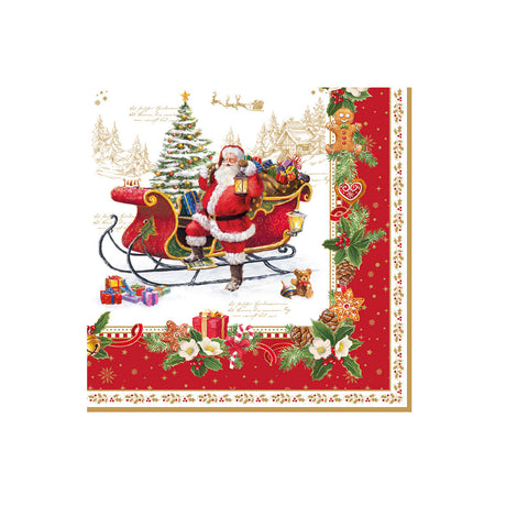 Tovaglioli natalizi Easy Life in carta decoro Babbo Natale 33x33 cm