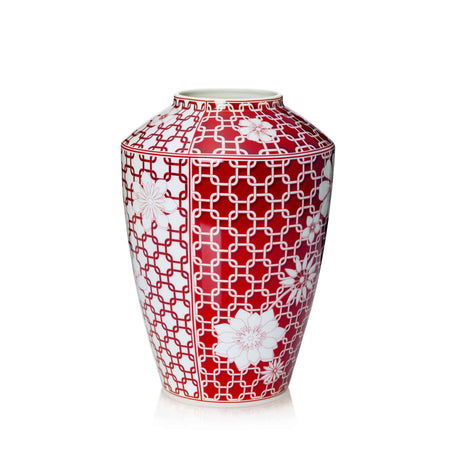 Vaso di fiori Palais Royal in porcellana decorata altezza 33 cm