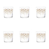 Set 6 bicchieri Simple Day in vetro con decoro stelle di Natale oro 350 ml