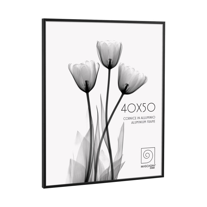 Portafoto Mascagni Casa in alluminio nero 30x40 cm design moderno