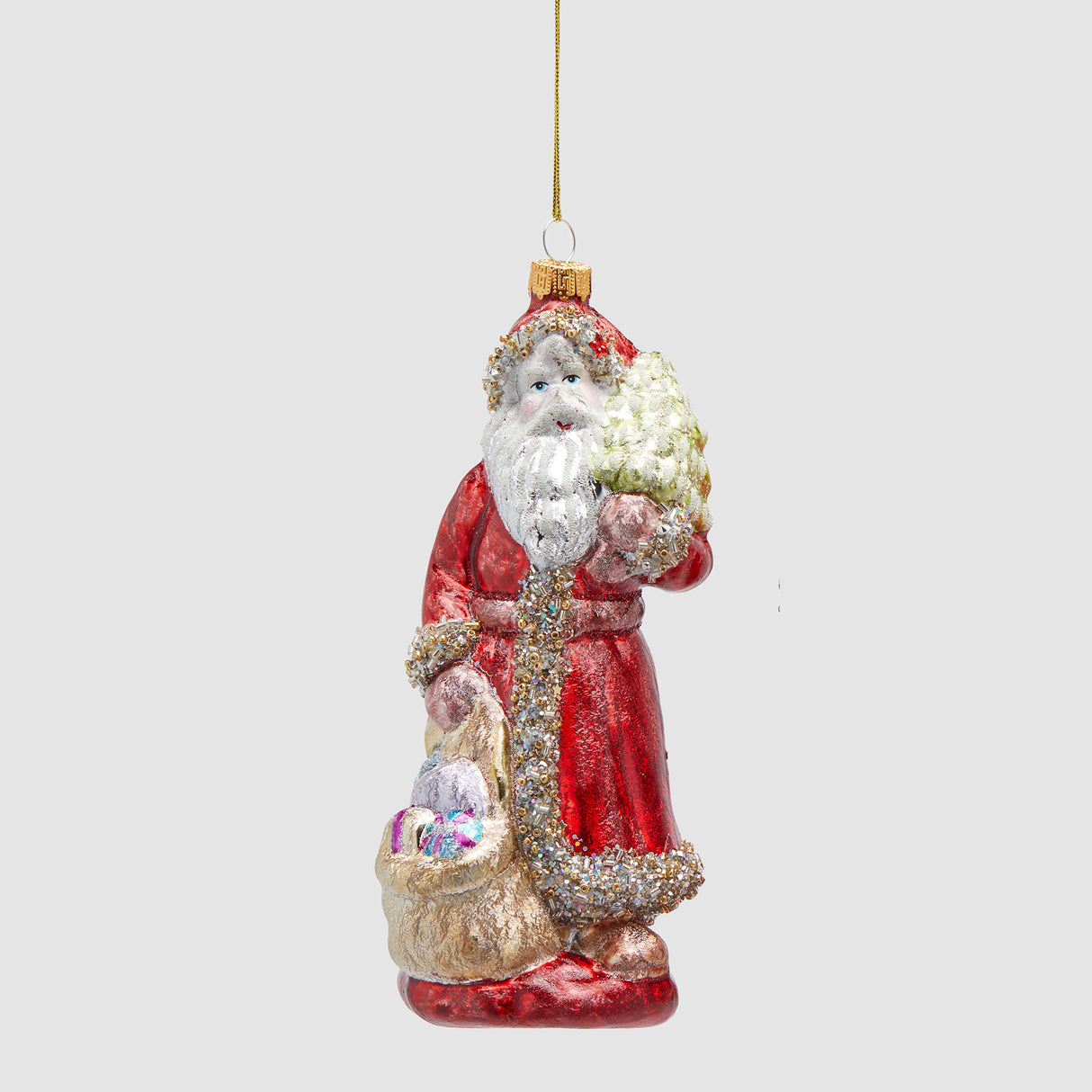 Addobbo Babbo Natale EDG in vetro soffiato decorazione 19 cm