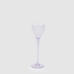 Portacandela Tulipano EDG in vetro satinato viola 28x8,5 cm