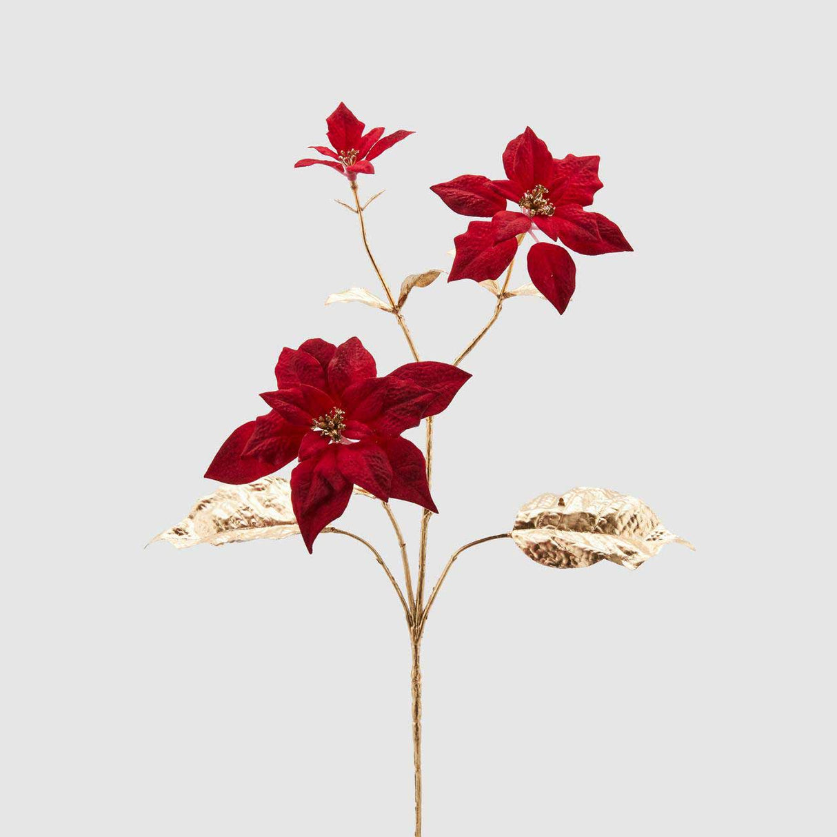 Stella di Natale EDG in tessuto rosso e oro altezza 72 cm