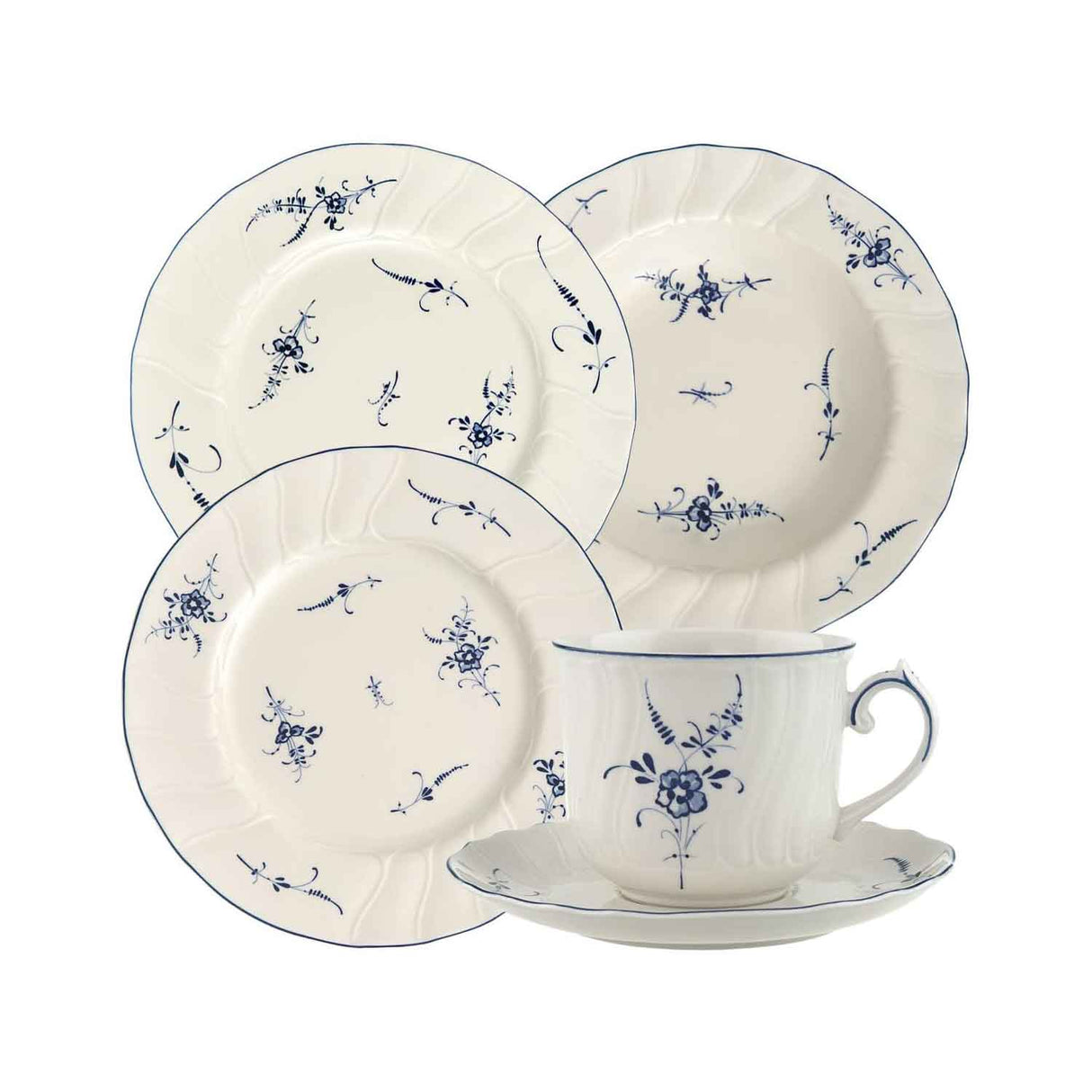 Set piatti Vieux Luxembourg Villeroy & Boch in porcellana bianca 30 pezzi