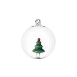 Pallina di Natale Ichendorf in vetro borosilicato con albero verde 8 cm