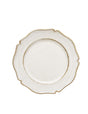Set 4 sottopiatti Brandani in ceramica bianca con bordi oro 33 cm