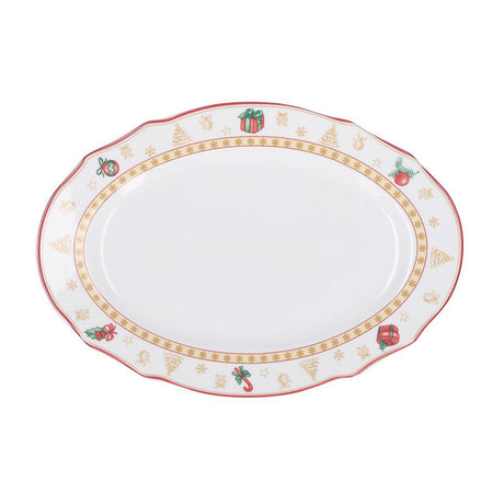 Vassoio ovale La Porcellana Bianca Christmas Edition in porcellana 32 cm