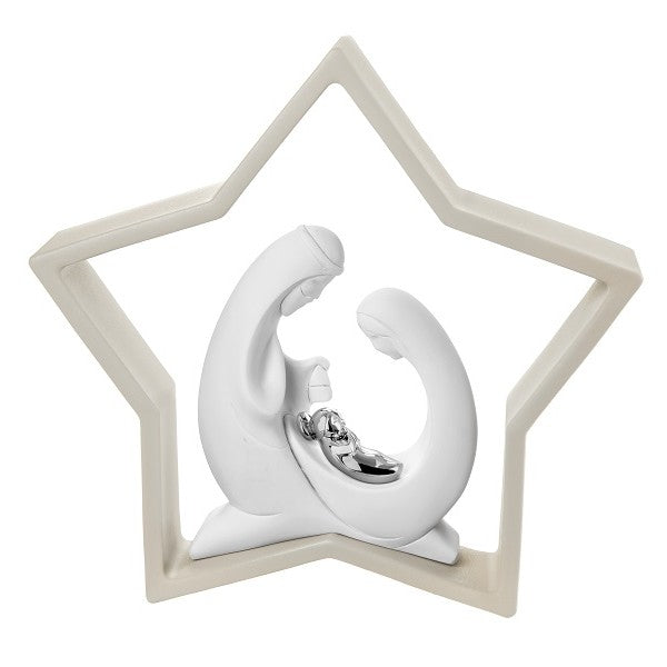 Statuina Sacra Famiglia Bongelli Preziosi in resina con stella 15 cm