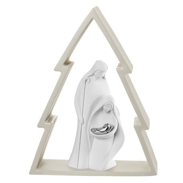 Statuina Sacra Famiglia Bongelli Preziosi in resina stile moderno 30 cm
