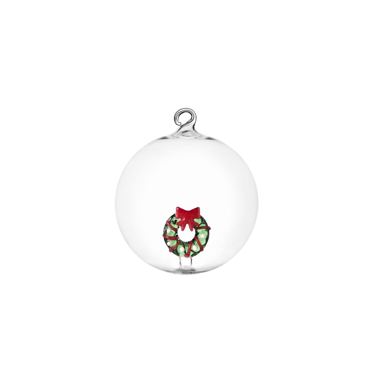 Pallina di Natale Ichendorf in vetro borosilicato con ghirlanda 8 cm
