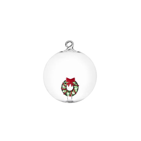 Pallina di Natale Ichendorf in vetro borosilicato con ghirlanda 8 cm
