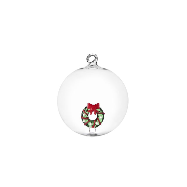 Pallina di Natale Ichendorf in vetro borosilicato con ghirlanda 8 cm