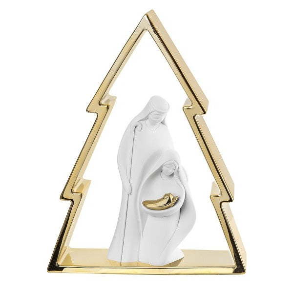 Statuina Sacra Famiglia Bongelli Preziosi in resina stile moderno 30 cm