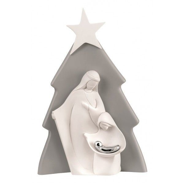 Statuina Sacra Famiglia Bongelli Preziosi in resina grigia 32 cm