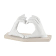 Scultura Mani a Cuore Bongelli Preziosi in marmorino bianco 22x12 cm