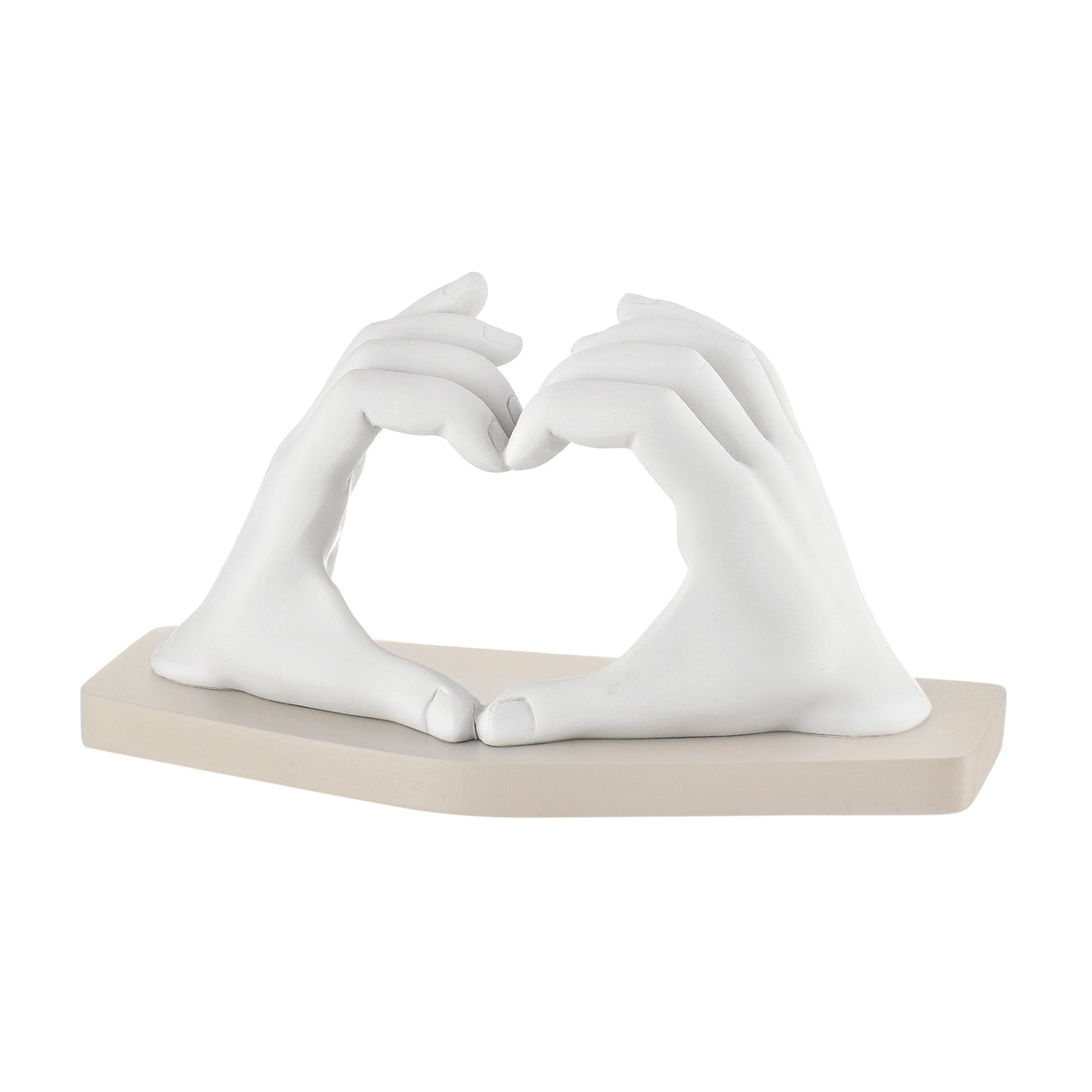 Scultura Mani a Cuore Bongelli Preziosi in marmorino bianco 22x12 cm