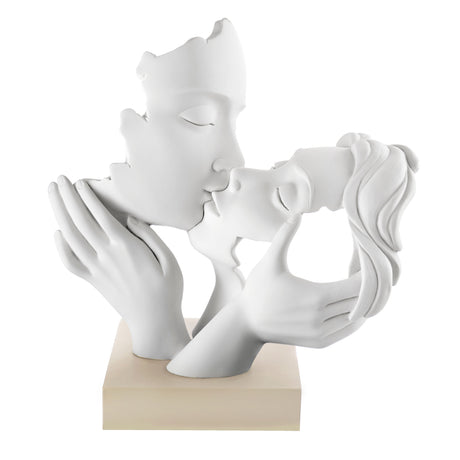 Scultura coppia in bacio Bongelli Preziosi in marmorino 34x30 cm