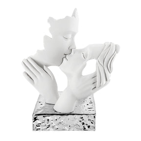 Scultura coppia in bacio Bongelli Preziosi in marmorino 14x11 cm